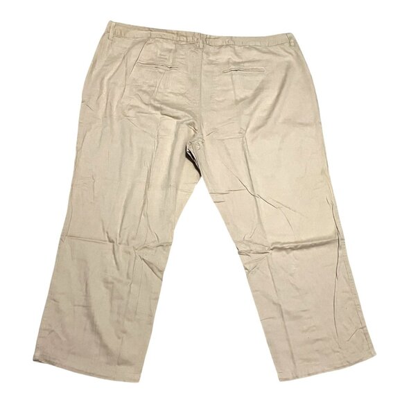 Woman Within NWOT Stretch Cotton Chino Straight Leg Pant Sz 28 Wide Petite Beige - Picture 7 of 10